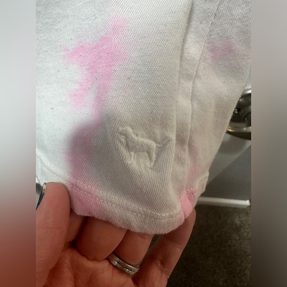 Victoria’s Secret PINK White and Pink Tie Dye Racerback Sleep Tank - Picture 2 of 5